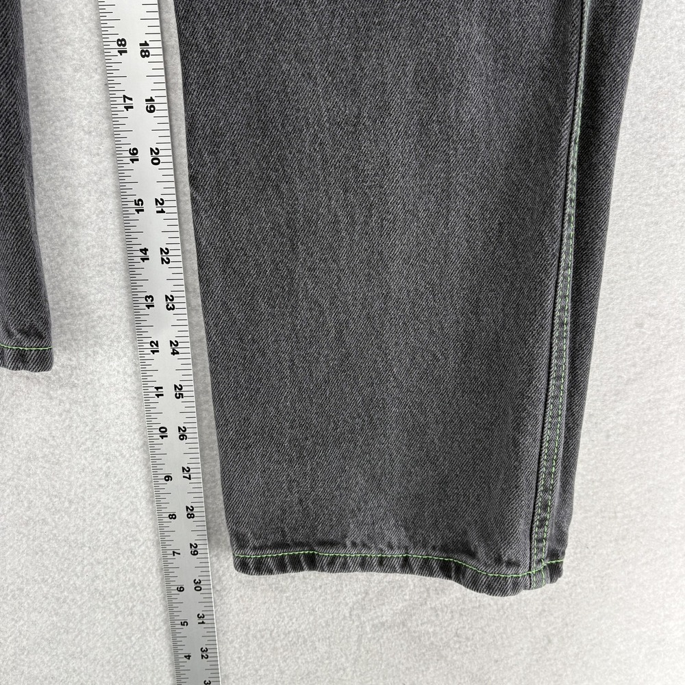 Hot Topic Denim Jeans Womens 1 Black Hi Rise Carpenter Cargo Utility Grunge Y2K - Picture 8 of 12